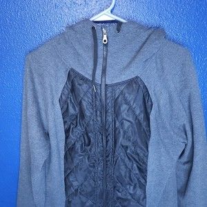 Gaiam Dark Gray and Black Full Zip Hoodie Sweatshirt Women’s Cozy Soft Size XL